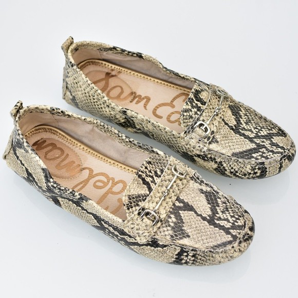 Sam Edelman Shoes - SAM EDELMAN Snake Leather Tassel Driving Moc Loafers Skimmers Sz 7